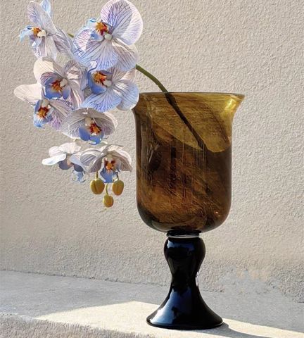 Bình thủy tinh cắm hoa vân đá