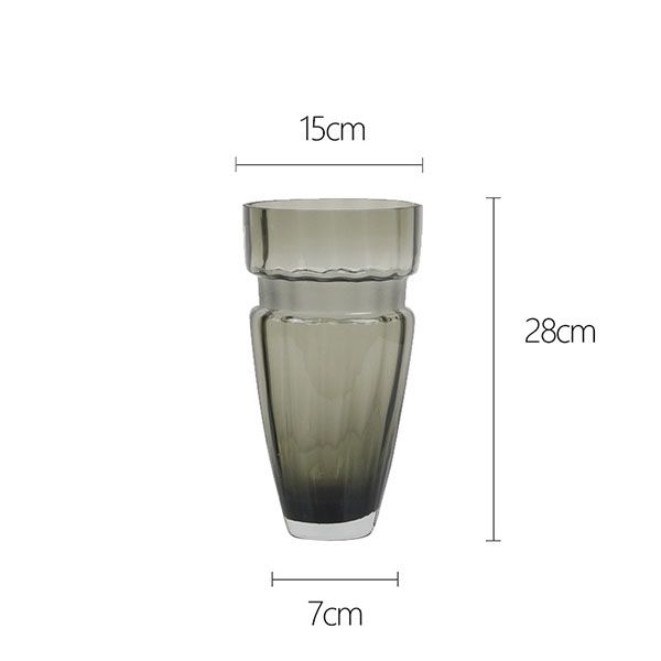 Bình hoa thủy tinh Châu Âu vân sọc có eo xanh