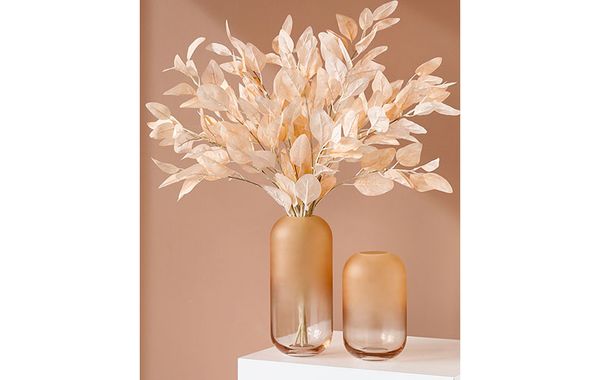 Bình cắm hoa thủy tinh vàng khói hiện đại