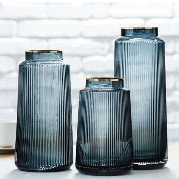 Bình thủy tinh cắm hoa vân sọc NX625