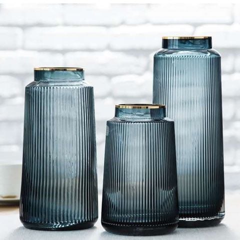 Bình thủy tinh cắm hoa vân sọc NX625