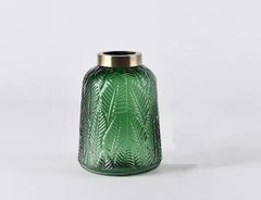 Bình thủy tinh cắm hoa gân lá