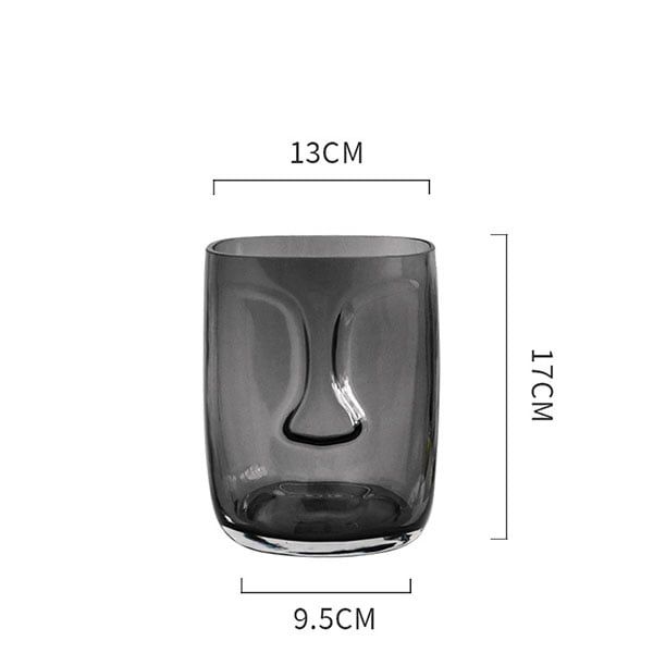 Bình thủy tinh cắm hoa hình gương mặt Moai