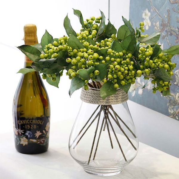 Bình thuỷ tinh bầu quấn dây cắm hoa