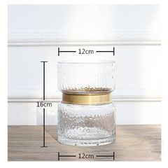 Bình thủy tinh thắt eo kim loại vàng