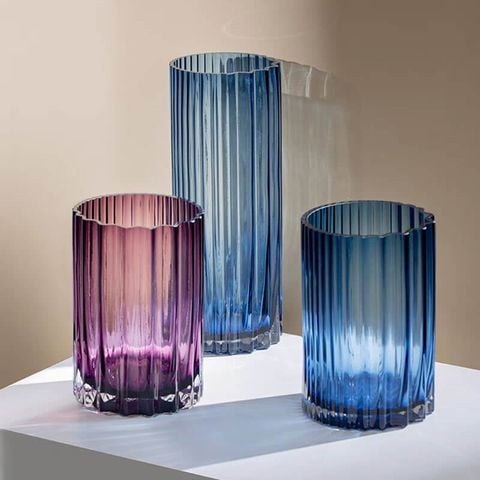 Bình thủy tinh vân sọc Bắc Âu hiện đại N1257 trang trí