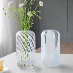 Bình thuỷ tinh vân sọc trắng Bắc Âu