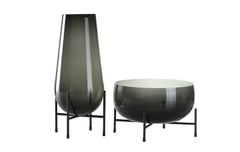 Bình thủy tinh xám kèm chân đế