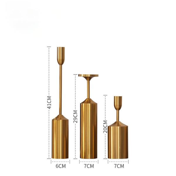 Bộ chân nến kim loại trang trí bàn ăn sang trọng