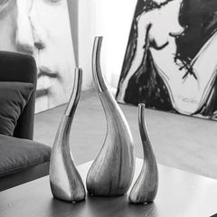 Bộ bình gốm trừu tượng nghệ thuật mạ bạc