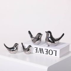 Bộ chim gốm sứ mạ bạc
