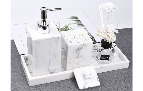 Bộ đồ dùng nhà tắm vân đá cao cấp