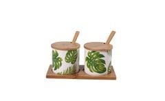 Bộ gia vị hình lá nhiệt đới ( nhiều mẫu )