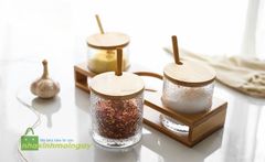 Bộ gia vị thủy tinh 3 hủ