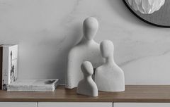 Bộ tượng gia đình bằng gốm ceramic trang trí