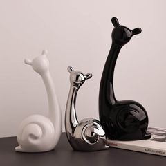Bộ tượng ốc sên sứ trang trí phong cách Bắc Âu