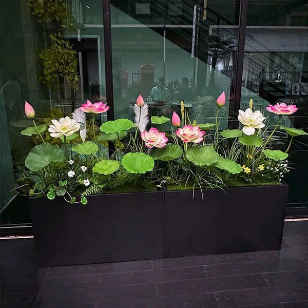 Bồn hoa sen giả trang trí nghệ thuật