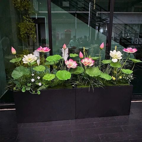 Bồn hoa sen giả trang trí nghệ thuật