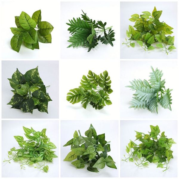 Bụi lá cây giả làm tiểu cảnh trang trí