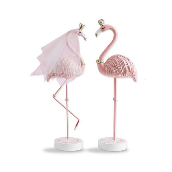 Tượng đôi hạc đội vương miệng trang trí