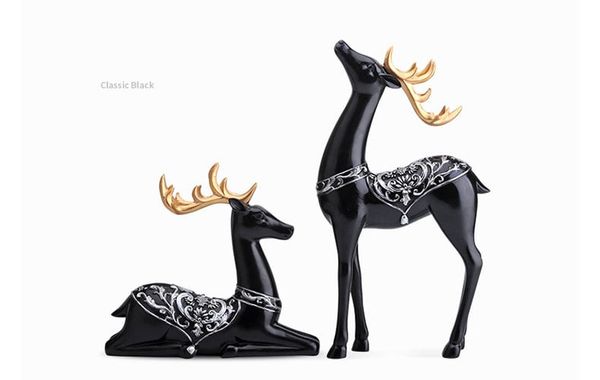 Cặp nai đen cổ điển trang trí