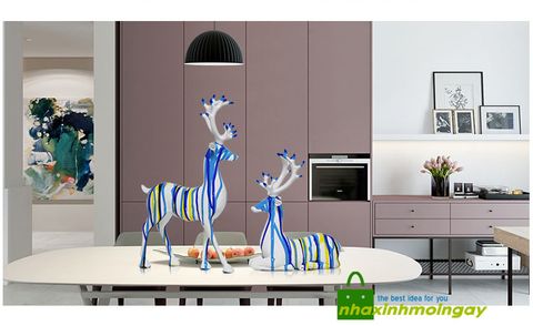 Cặp nai tứ sắc trang trí