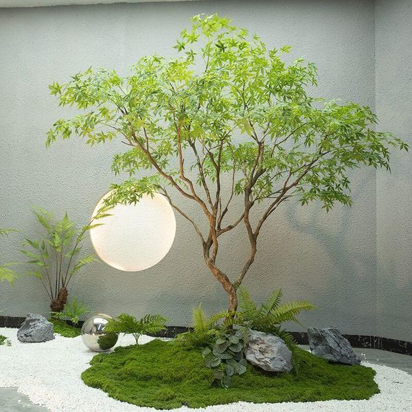 Cây phong lá xanh giả trang trí