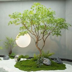 Cây phong lá xanh giả trang trí