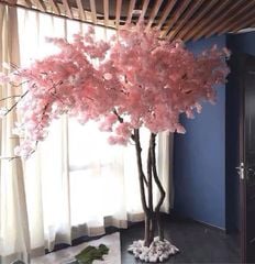 Cây hoa đào giả dáng nghiêng trang trí