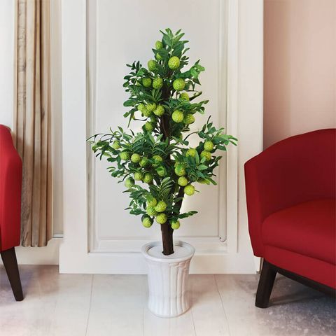 Cây mãng cầu giả trang trí phòng khách đẹp