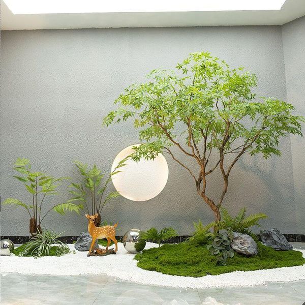 Cây phong lá xanh giả trang trí