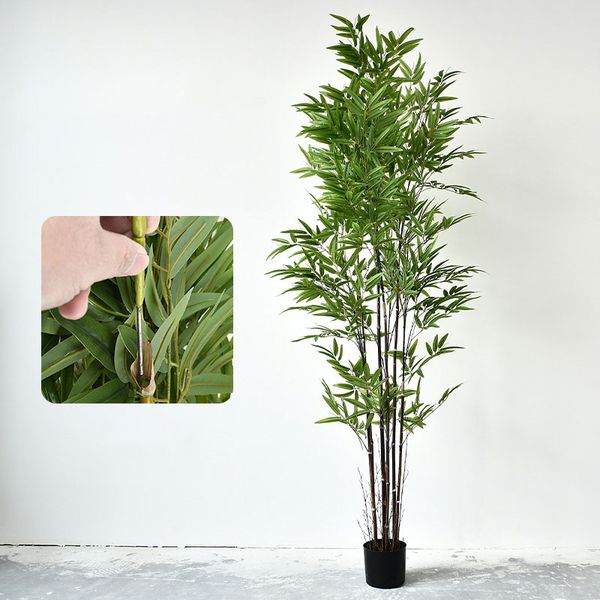 Chậu trúc giả thân đen trang trí