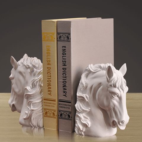 Chặn sách trang trí hinh đầu ngựa trắng