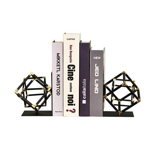 Chặn sách hình học kim loại trang trí trang trí deco kệ sách văn phòng