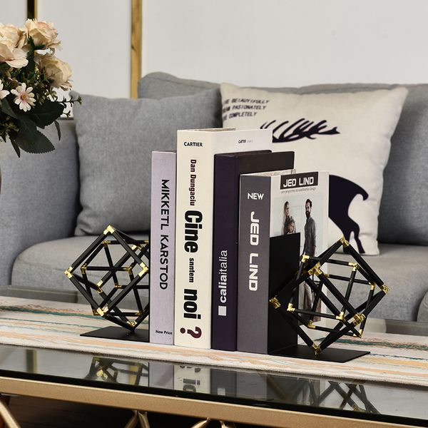 Chặn sách hình học kim loại trang trí