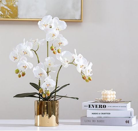 Bình lan hồ điêp giả 3 nhánh cao cấp