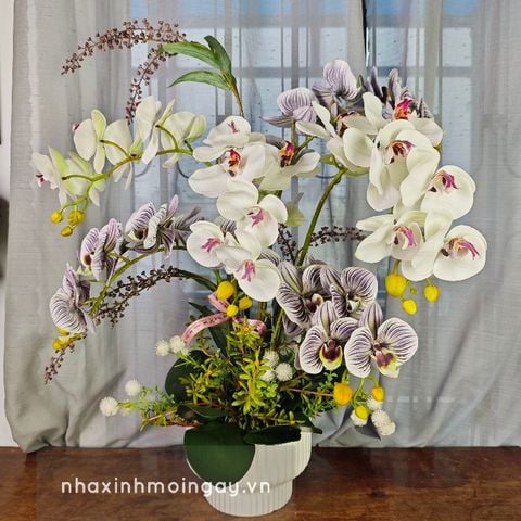 Chậu lan hồ điệp giả trang trí MM06