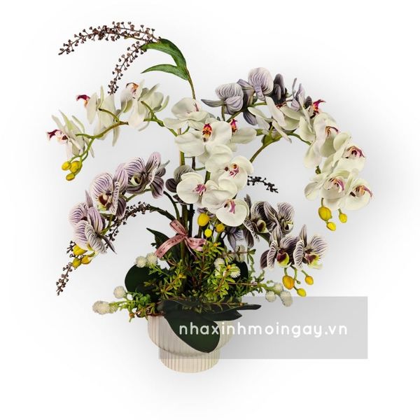 Chậu lan hồ điệp giả trang trí MM06