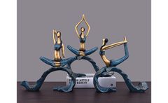 Tượng cô gái tập yoga áo xanh trang trí