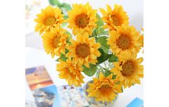 Hoa cúc hương dương vải cành lẻ 1 bông