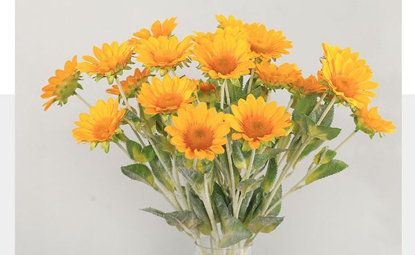 Cúc hướng dương vải cành 2 bông