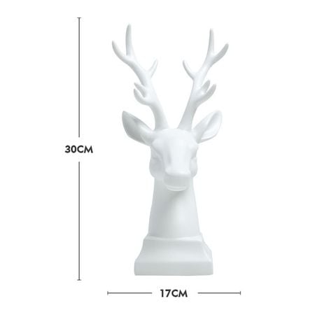 Tượng đầu hươu gốm sứ Bắc Âu trang trí