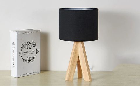 Đèn ngủ để bàn chân gỗ 3 chân 8039