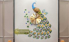 Đồng hồ chim công nổi treo dọc