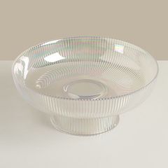 Đĩa thủy tinh đựng trái cây có đế vân sọc