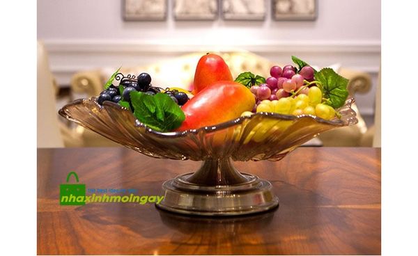 Đĩa thủy tinh đựng trái cây hoa cúc
