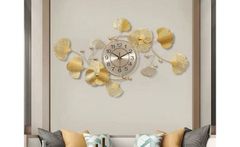 Đồng hồ treo tường cánh hoa vàng MS06