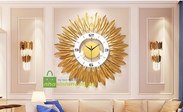 Đồng hồ tranh sắt chiếc lá hoàng kim