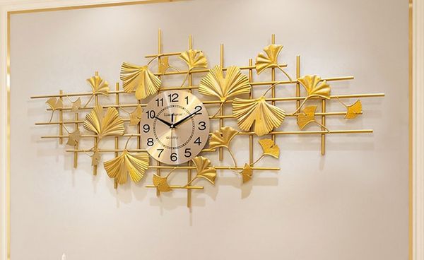 Đồng hồ tranh sắt nghệ thuật lá ginkgo MS04