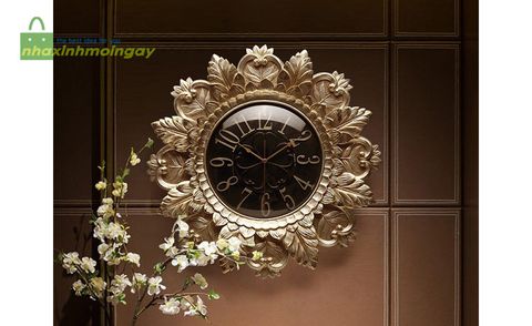 Đồng hồ treo tường bông hoa cổ điển